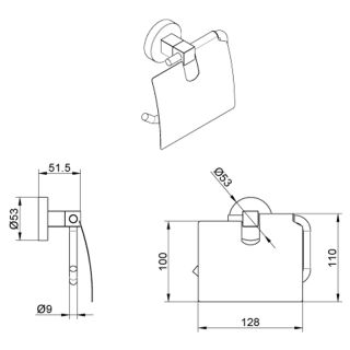 Бумагодержатель с крышкой AZARIO NESSY AZ-73110